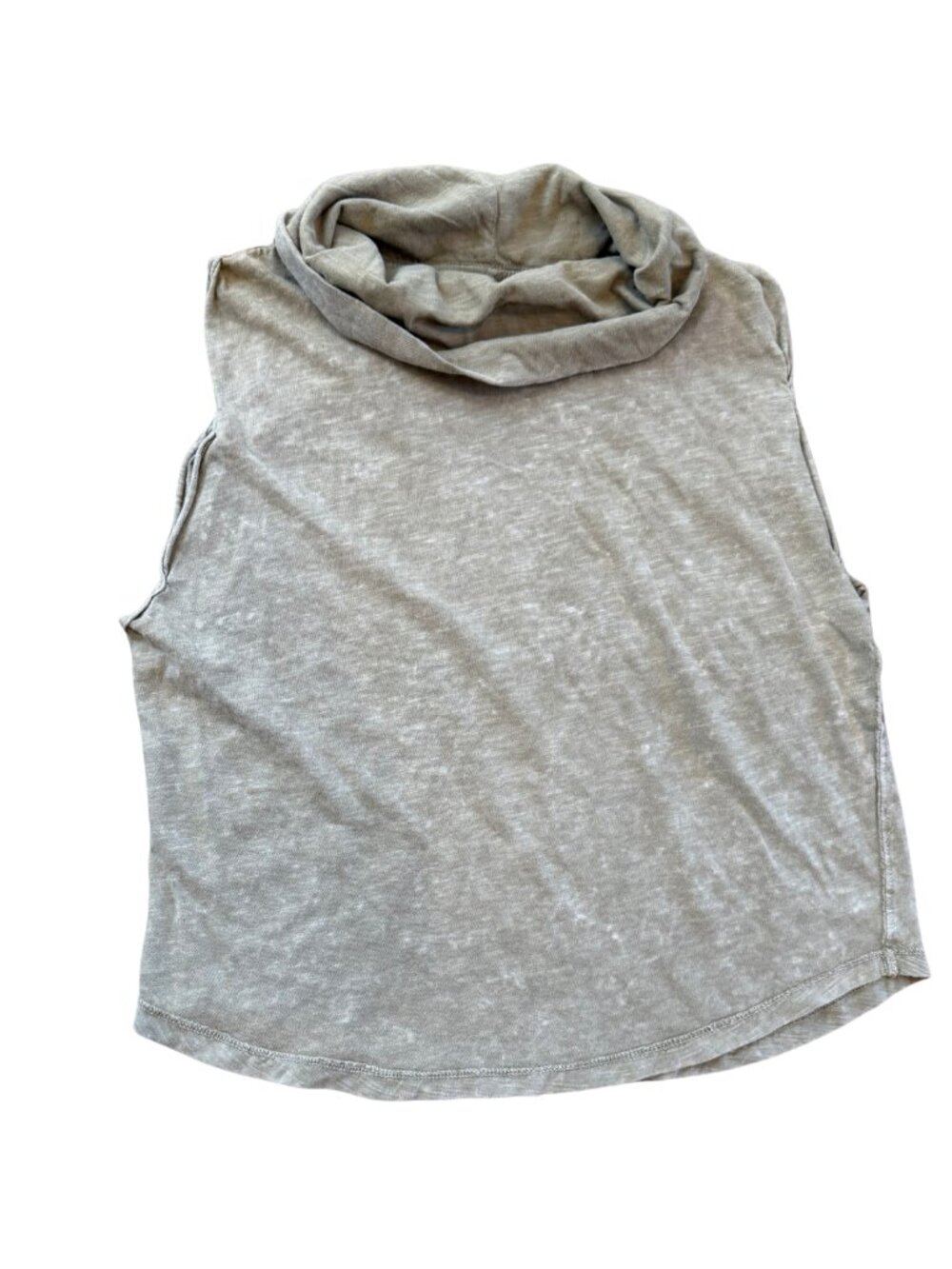 Free People We the Free Cowl Neck Cropped Sleeveless Tee Olive Green Size XS